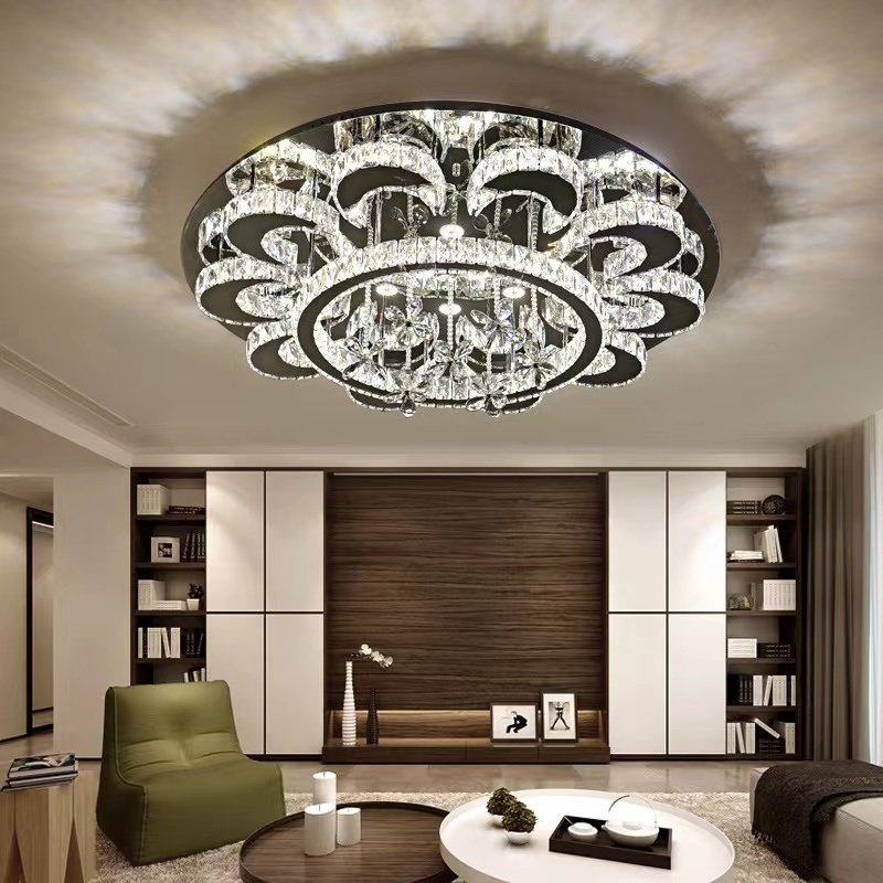 Modern Simplicity House Hold Light Luxury Fashion Personality Villa Hotel Low Ceiling Crystal Chandelier