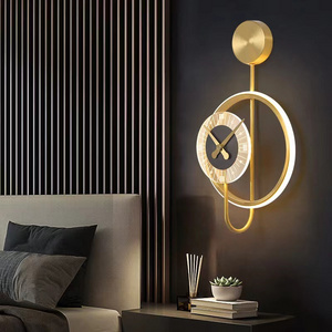 2023 New Design Modern Wall Clock With Light Wall Decoration Hanging Clock Creative Classic Wall Sconces For Bedroom