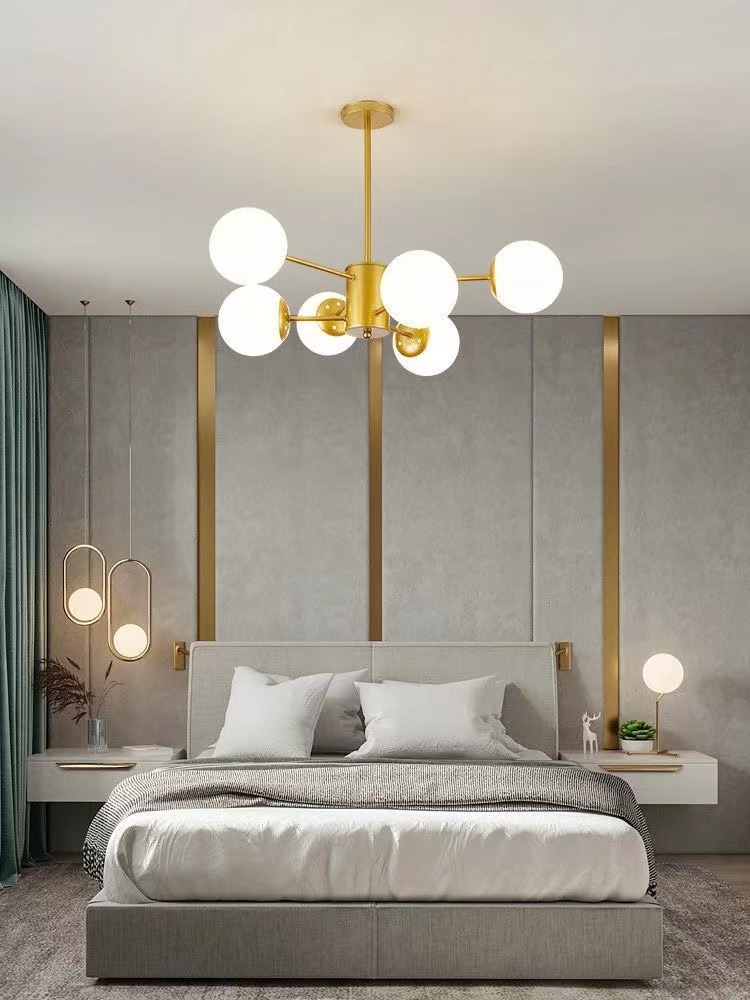 modern home magic bean glass ball chandelier gold sputnik chandeliers for bedroom and living room and kitchen