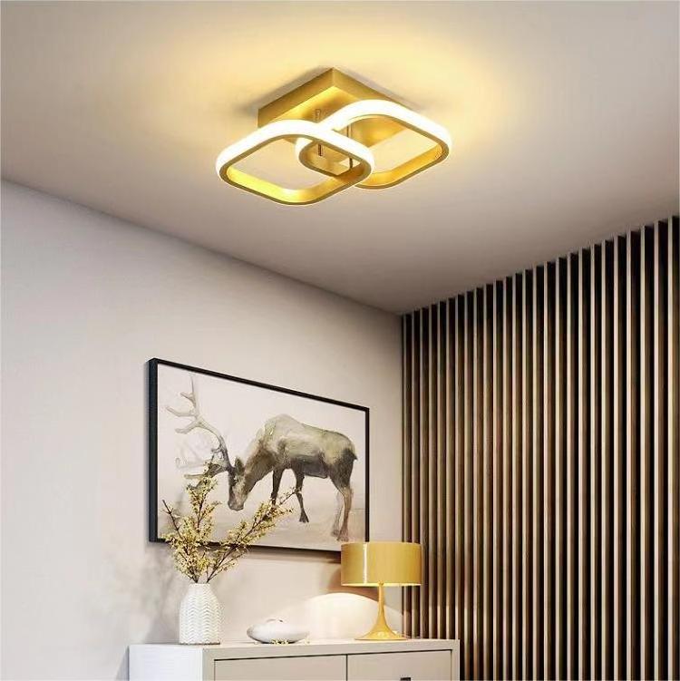 Simple And Modern Creative Corridor Aisle Foyer Ceiling Light Golden Entryway Balcony Led Ceiling Lamp