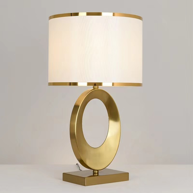 2020 Modern Decorative Bedroom Bedside Marble Base Solid Brass Desk Antique Table Lamps With Shade