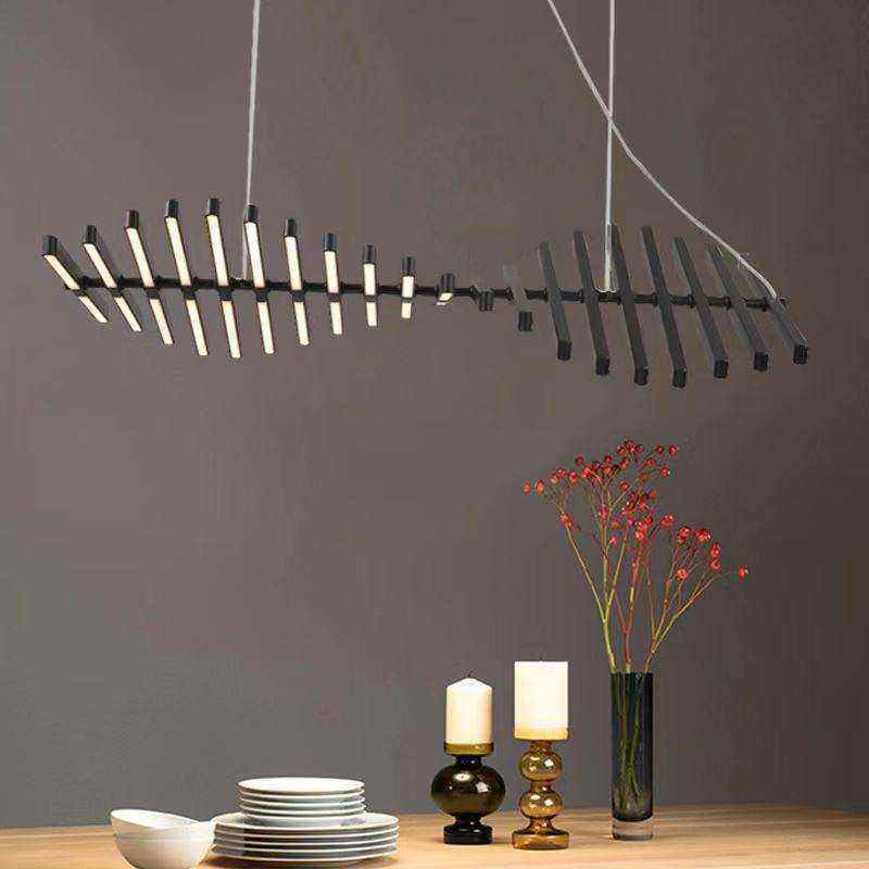 Modern Led Pendant Lighting Black/white Office Living Room Dining Bar Lamparas Colgantes