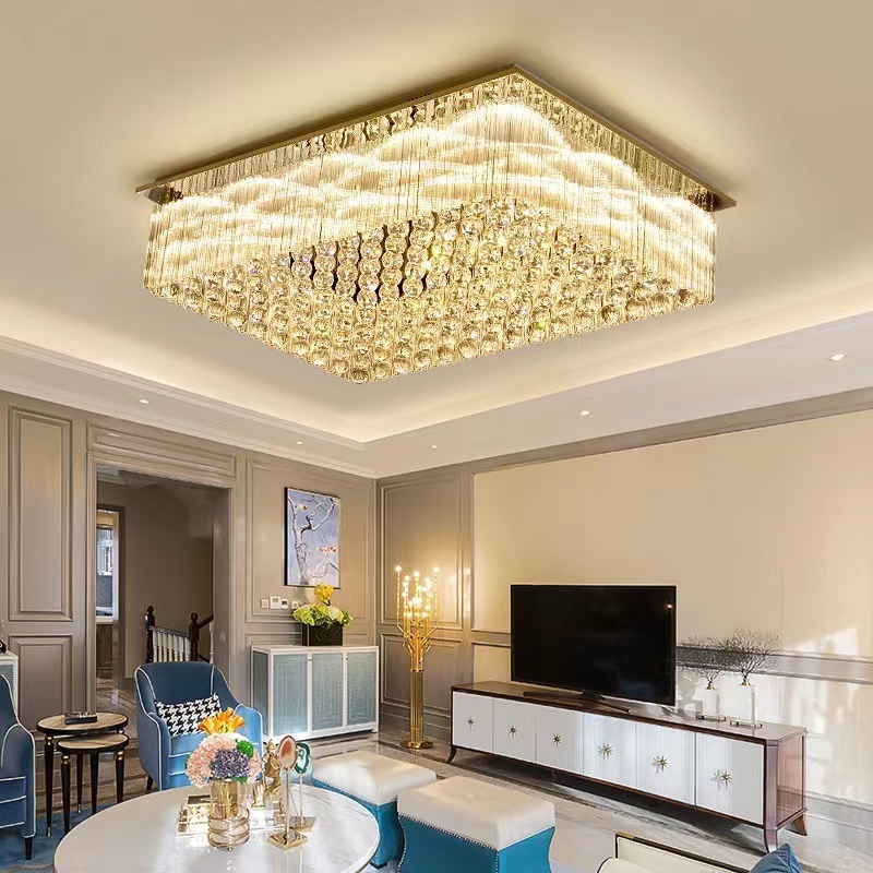 Wholesale Interior Custom Nordic Wedding Hotel Decorative Luxury Living Room Led Crystal Ceiling Light