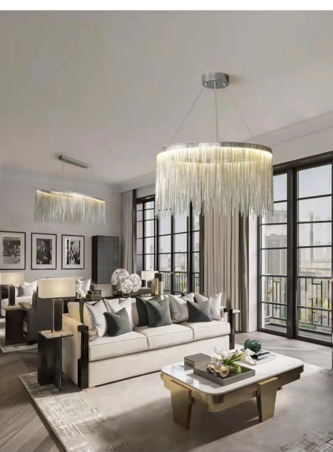 New Design Metal Dining Room Home Modern Lustre Moderne Led Ceiling Luxury tassel chain Chandelier