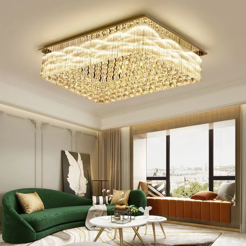 Wholesale Interior Custom Nordic Wedding Hotel Decorative Luxury Living Room Led Crystal Ceiling Light