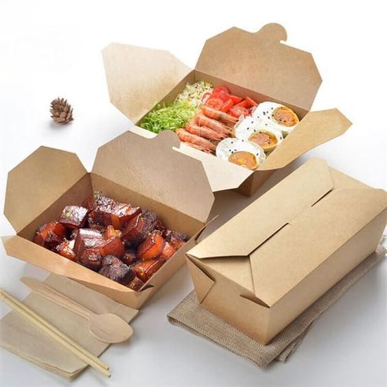 New Star CHEAPEST PRICE Customized Disposable Kraft Paper Boxes For Takeaway Food Lunch Boxes Food Container from Vietnam