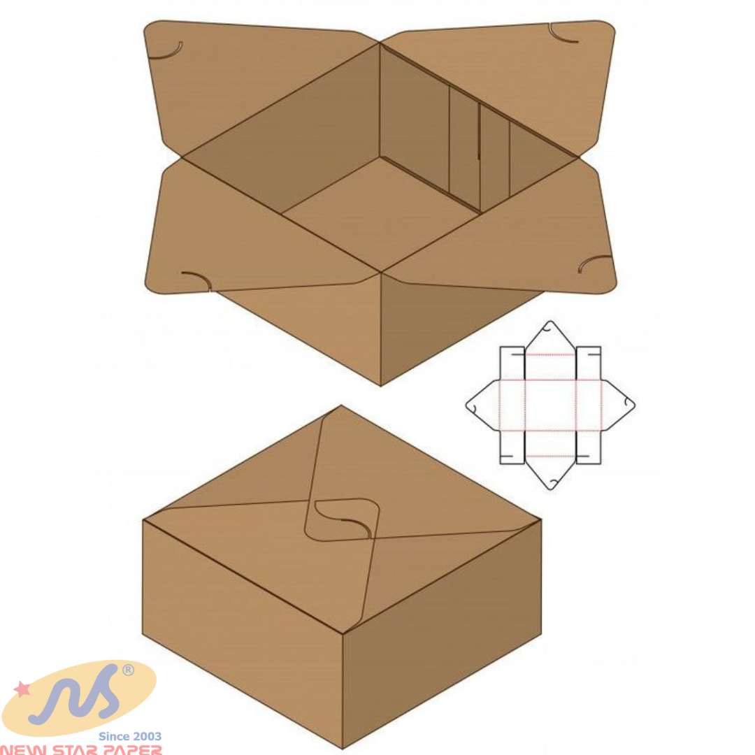 New Star CHEAPEST PRICE Customized Disposable Kraft Paper Boxes For Takeaway Food Lunch Boxes Food Container from Vietnam