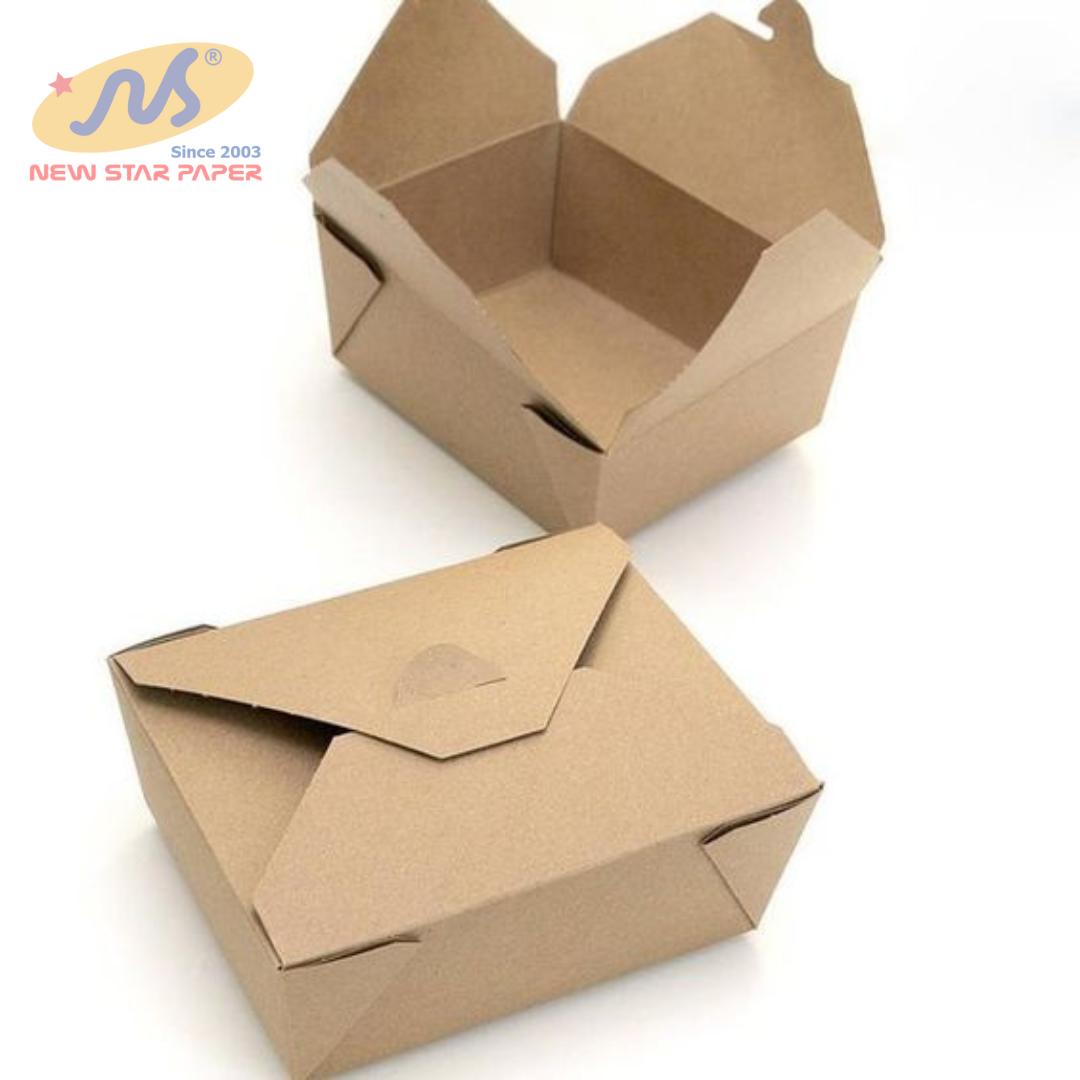 New Star CHEAPEST PRICE Customized Disposable Kraft Paper Boxes For Takeaway Food Lunch Boxes Food Container from Vietnam