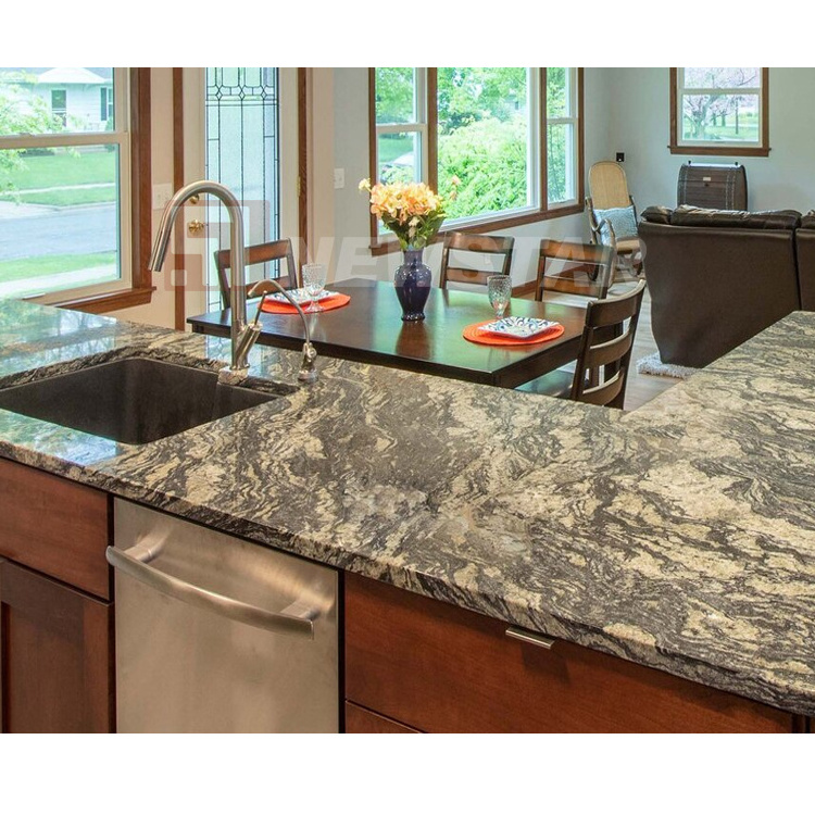 Natural Stone Kitchen Granite Slab Tile Vanity Tops Island Top Black Granite Kitchen Countertop