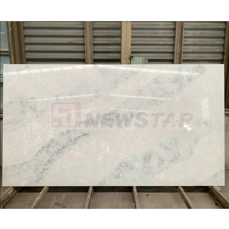 Artificial stone polished 2cm quartz slabs jumbo size carrara white quartz price