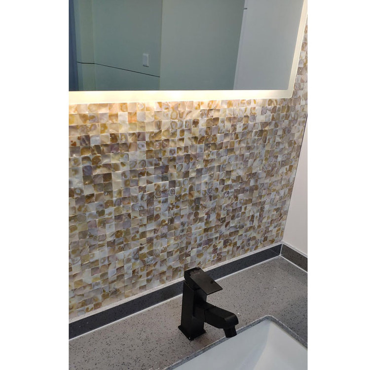 Mother of Pearl Oyster Herringbone Shell Mosaic Tile for Kitchen Backsplashes Bathroom Walls Self-adhesive Mosaic Tile