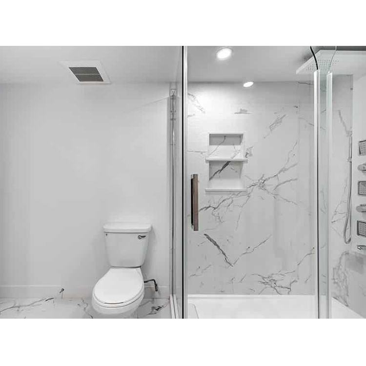 Italian design calacatta statuario white marble veins faux quartz panels artificial white quartz for shower walls