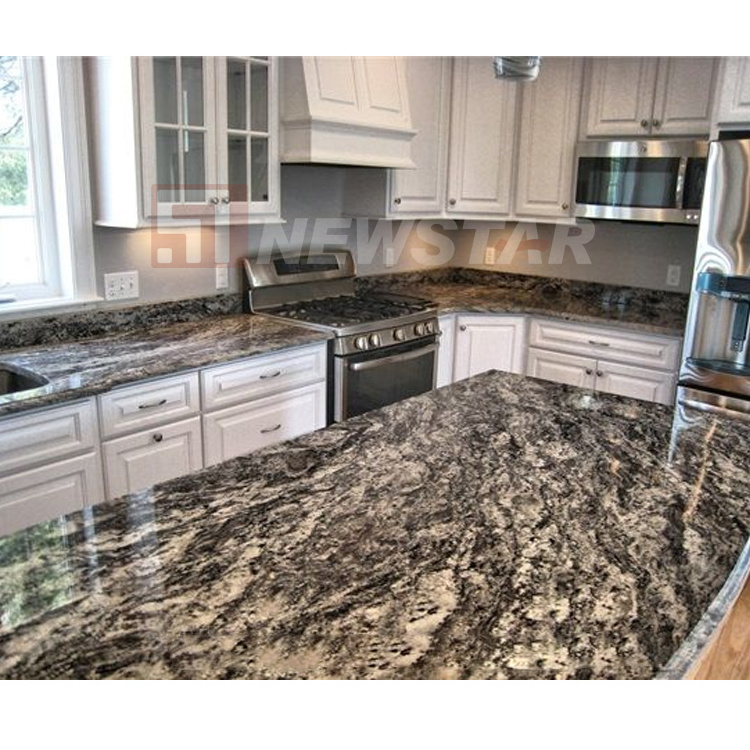 Natural Stone Kitchen Granite Slab Tile Vanity Tops Island Top Black Granite Kitchen Countertop