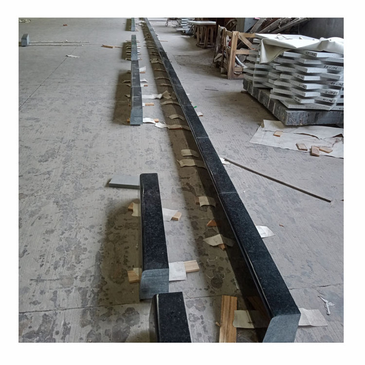 Black granite block handrail Galaxy black granite natural granite stone palisade fence