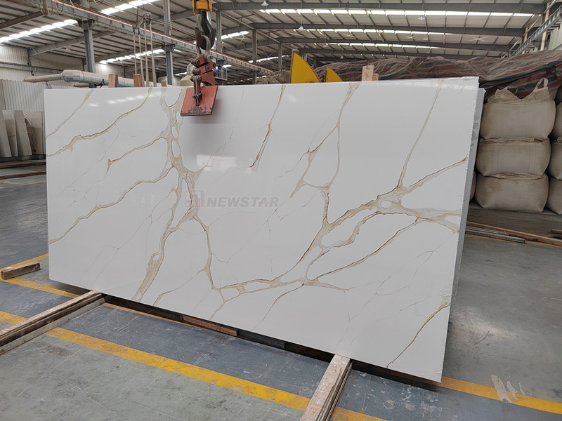 Wholesale largest size custom artificial marble reception desk calacatta gold marble quartz countertops for kitchens luxury