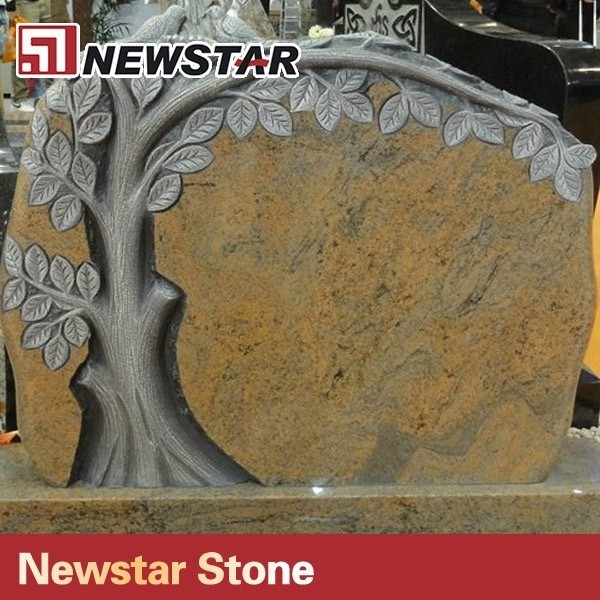 Newstar European Style Natural Granite Carved Tree Headstone