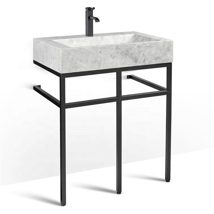 Bathroom Sink Console With Shelf Vanity Basin Metal Table Legs marble quartz stone countertop bathroom vanity top