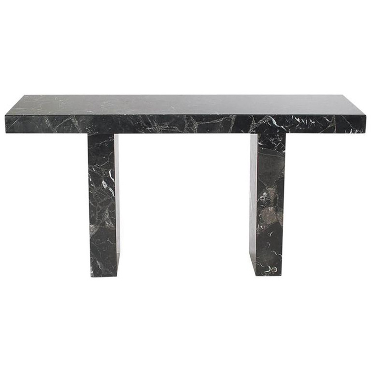 Modern luxury hallway granite natural stone desk entry table black marble console entryway table