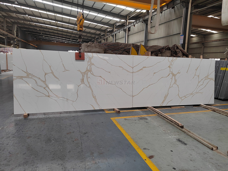 Wholesale largest size custom artificial marble reception desk calacatta gold marble quartz countertops for kitchens luxury