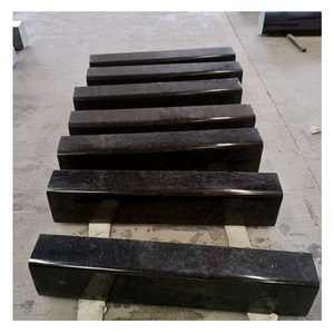 Black granite block handrail Galaxy black granite natural granite stone palisade fence