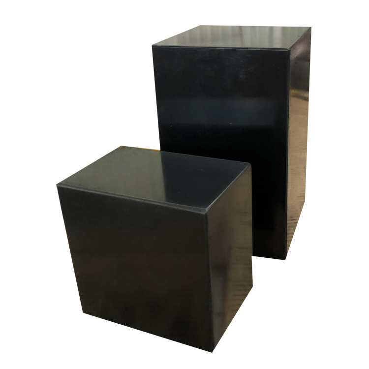 Natural granite stone table basse luxury design black block cube pedestal coffee table rough antique cafe marble end table