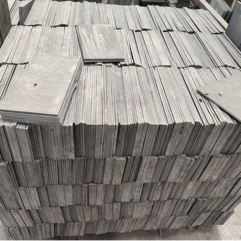 Outdoor rusty random slate flagstone pattern with mesh backing wholesale slate paver stone black color