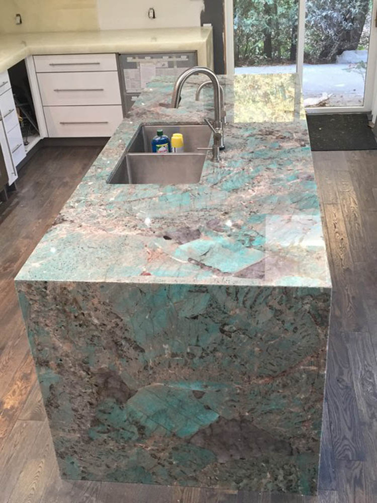 Natural quartzite slab jumbo size amazonite green quartzite slab for kitchen countertop