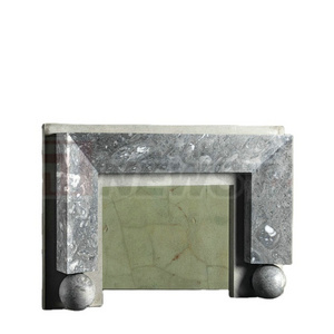 Newstar Modern Living Room Furniture Customer Fireplace Surround Shelf Stone Marble Fireplace Mantel