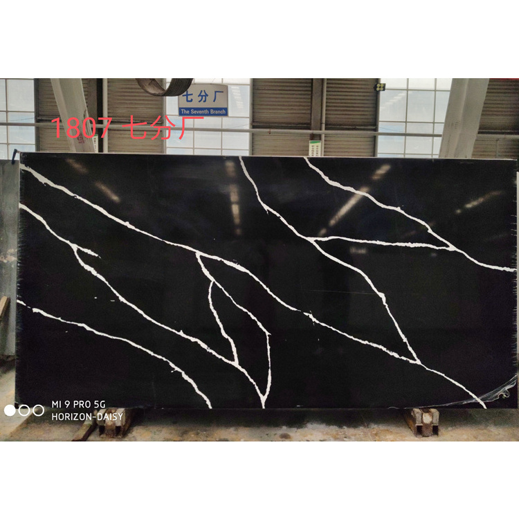 Prefab kitchen bathroom calacatta quartz synthetic quartz countertop slab luxury quartz slab