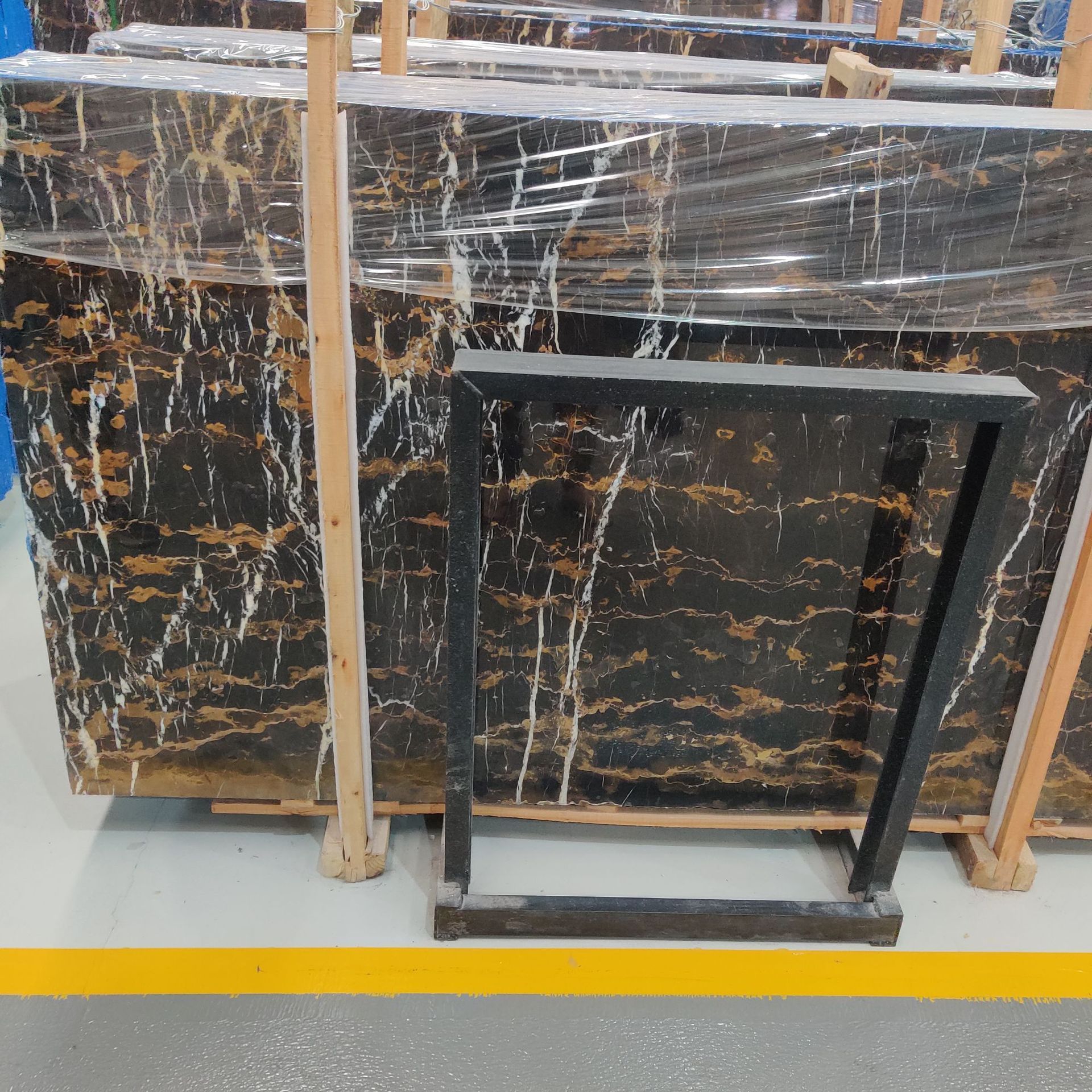 Newstar Natural Black Gold Line Marble Slab Afghan Black & Gold Villa Windowsill Surface Ground Background Wall Slab Tiles