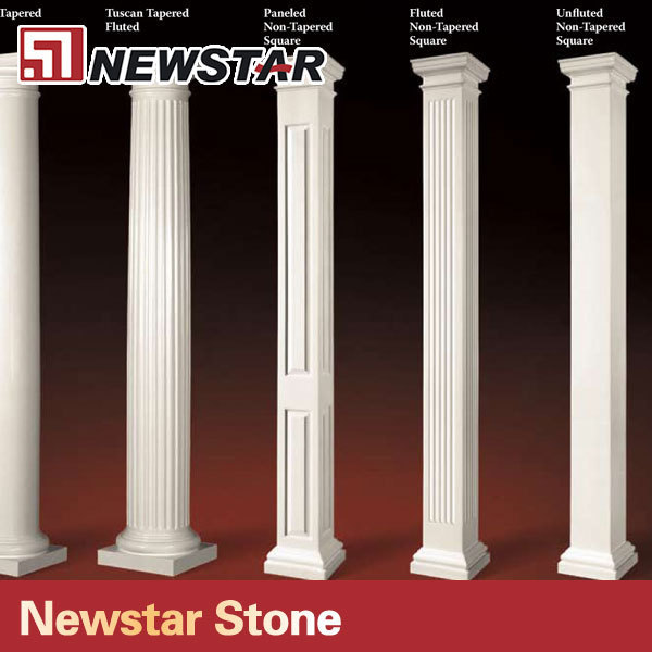 Newstar roman square pillar design ,stone carving sculpture customized design natural marble pillar column