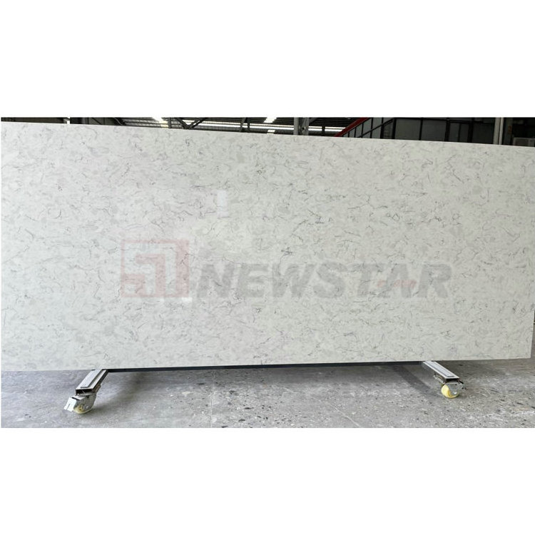 Artificial stone polished 2cm quartz slabs jumbo size carrara white quartz price