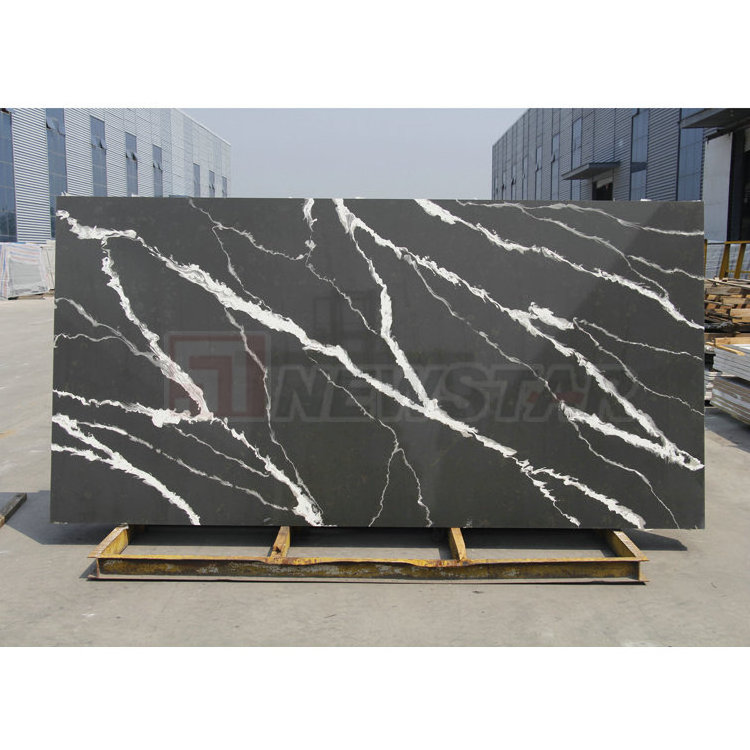 calacatta black quartz island kitchen counter quartz countertop black with white veins