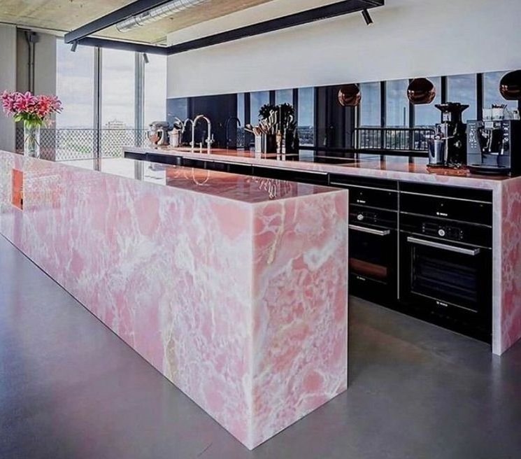 Mewstar Stone Natural Pink Onyx Marble Countertop Bathroom Kitchen Countertops Island Vanity Marble Slabs