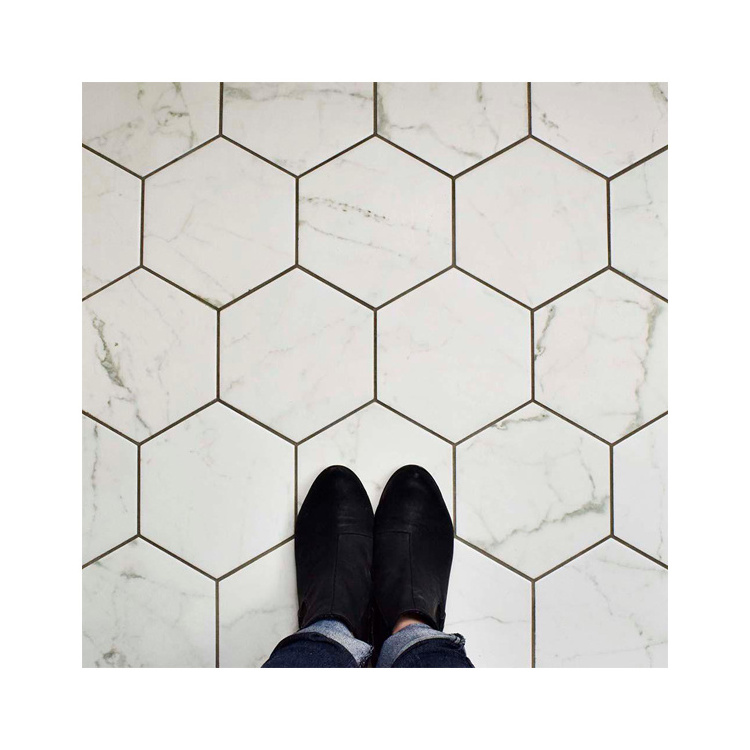 Natural white black marble bathroom floor wall tile matte surface Italian marble carrera mosaic marble floor tiles