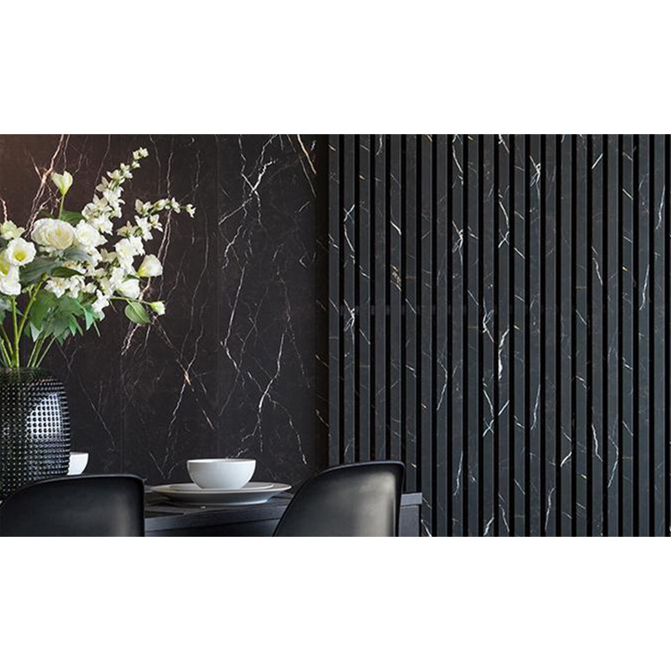 Natural marble wall board tile border wall panel marquina black stone fluted marble wall panel