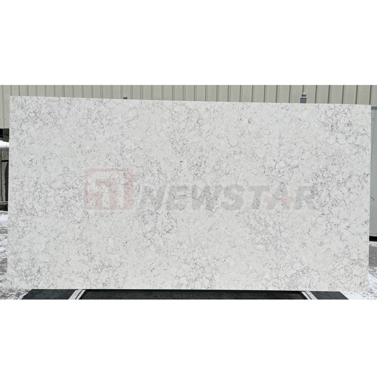 Artificial stone polished 2cm quartz slabs jumbo size carrara white quartz price