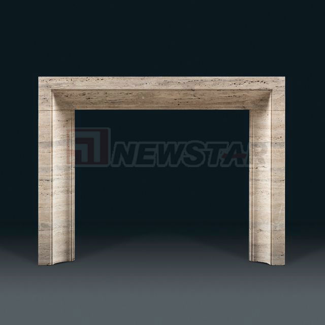 Modern marble fireplace frame fluted travertine fireplace mantel marble fireplace