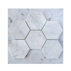 Natural white black marble bathroom floor wall tile matte surface Italian marble carrera mosaic marble floor tiles