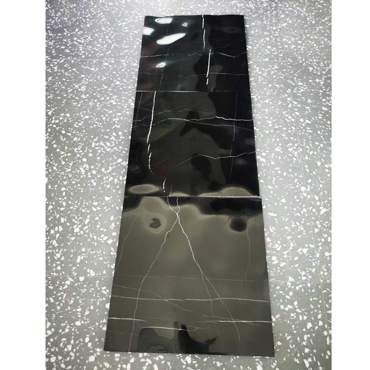 Chinese black marquina marble  black and white tile  nero marquina tile guangzhou marble sale marble wholesale