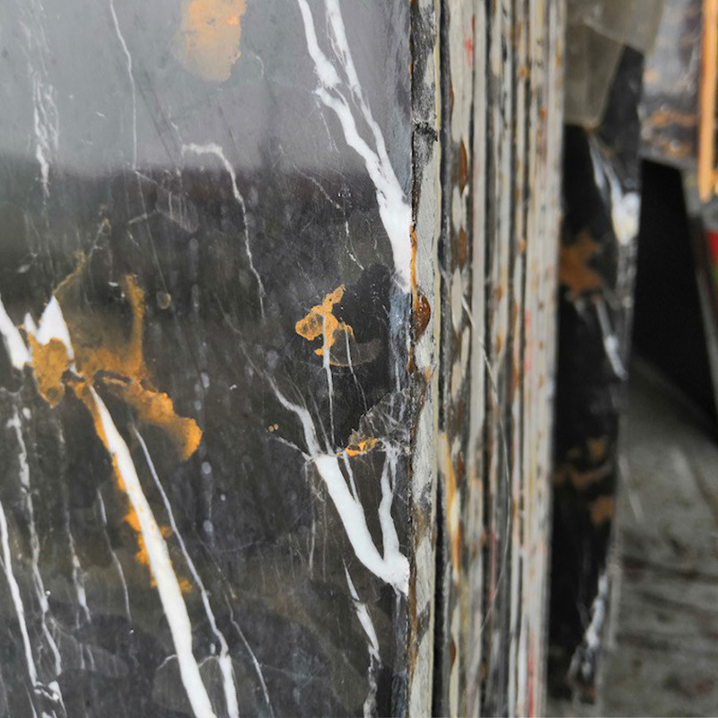 Newstar Natural Black Gold Line Marble Slab Afghan Black & Gold Villa Windowsill Surface Ground Background Wall Slab Tiles