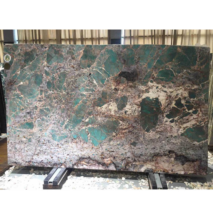 Natural quartzite slab jumbo size amazonite green quartzite slab for kitchen countertop