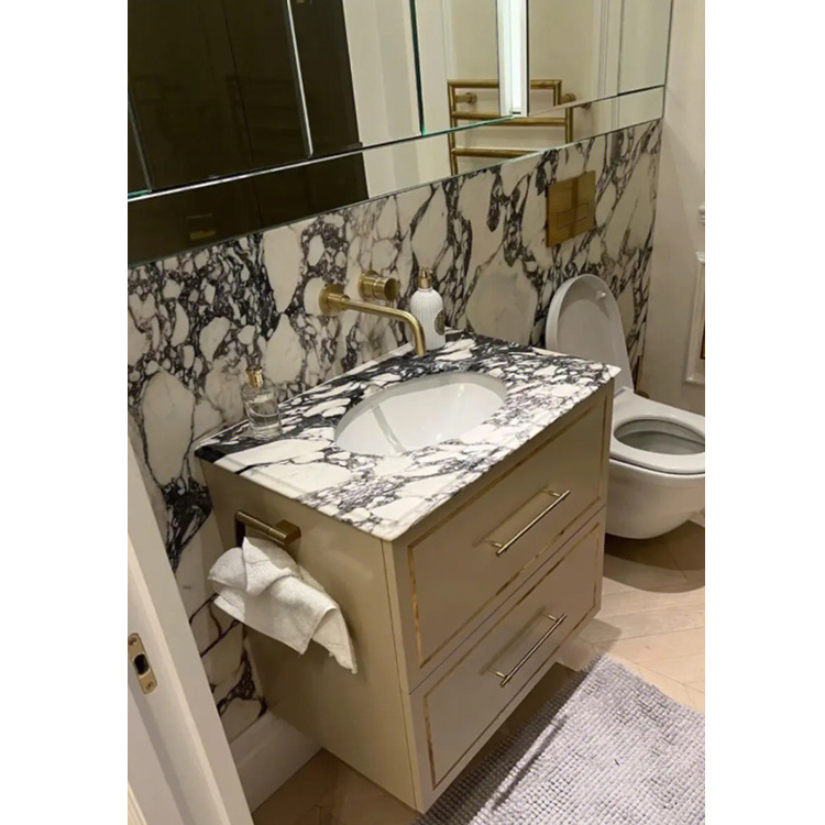 Italian calcutta viola white marble bath kitchen countertop table white marble calacatta viola bench