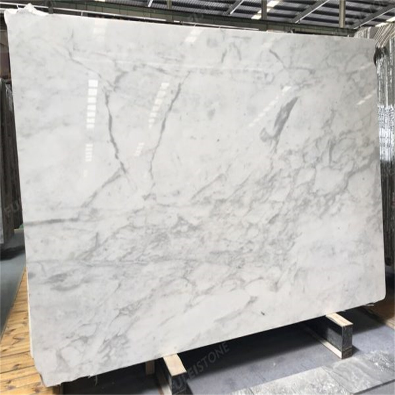 Newstar High Quality White Artificial Calacatta Marble Quartz Countertop Stone Slab