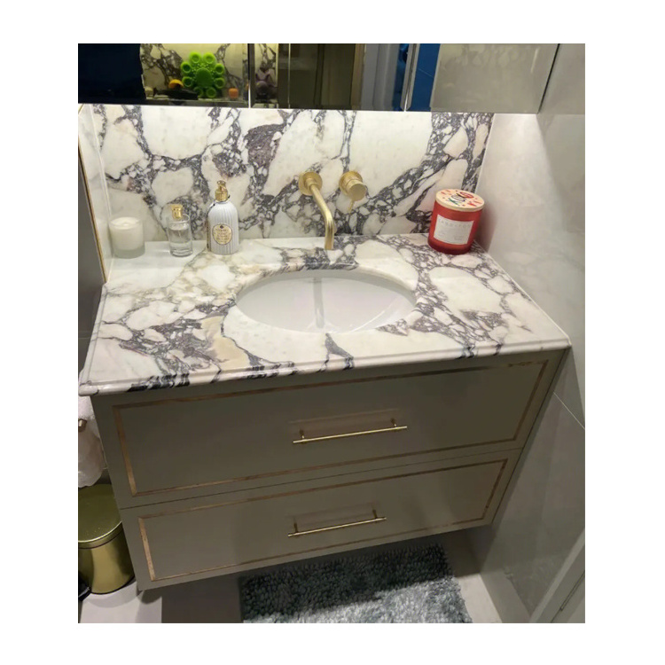 Italian calcutta viola white marble bath kitchen countertop table white marble calacatta viola bench