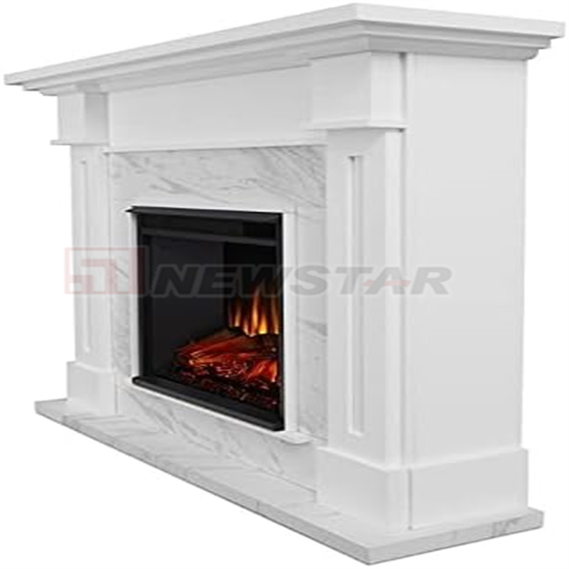 Luxury Portable Fire Pit Table Top Fireplace Marble Fireplace Surround Indoor 3D Marble Stone Fireplace Mental