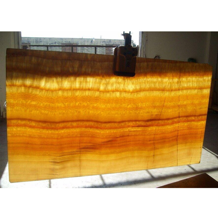 Transparent onyx laminated glass reception counter top lobby big wall slab precious stone onyx backlit panel