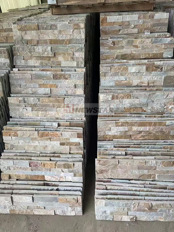 Best quality split face edge panels stacked culture stone tile natural stone slate roof shingles outdoor wall decoration