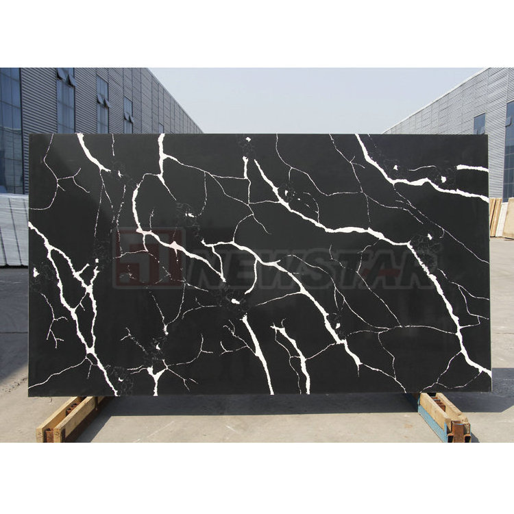 calacatta black quartz island kitchen counter quartz countertop black with white veins