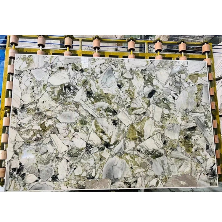 Natural Polished Ice Jade Marble Cold Emerald Jade Ice Green Marble Countertop Slab White Beauty Marble